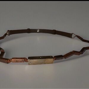 RARE Salvatore Ferragamo Woman’s Wooden Belt Adjustable Size S Made In Italy